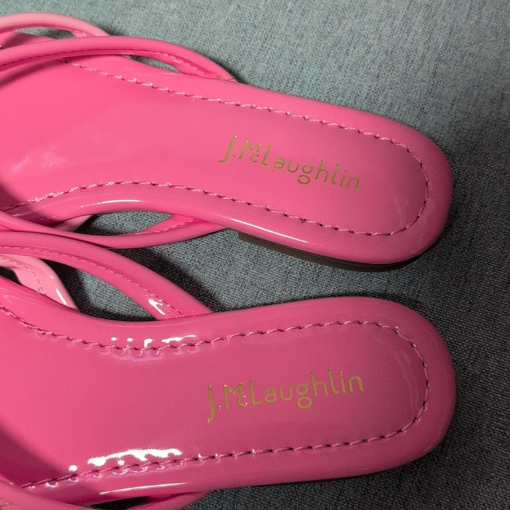 J. McLaughlin Caitlin Thong Sandal Pink with Dust Bag Box Size 7